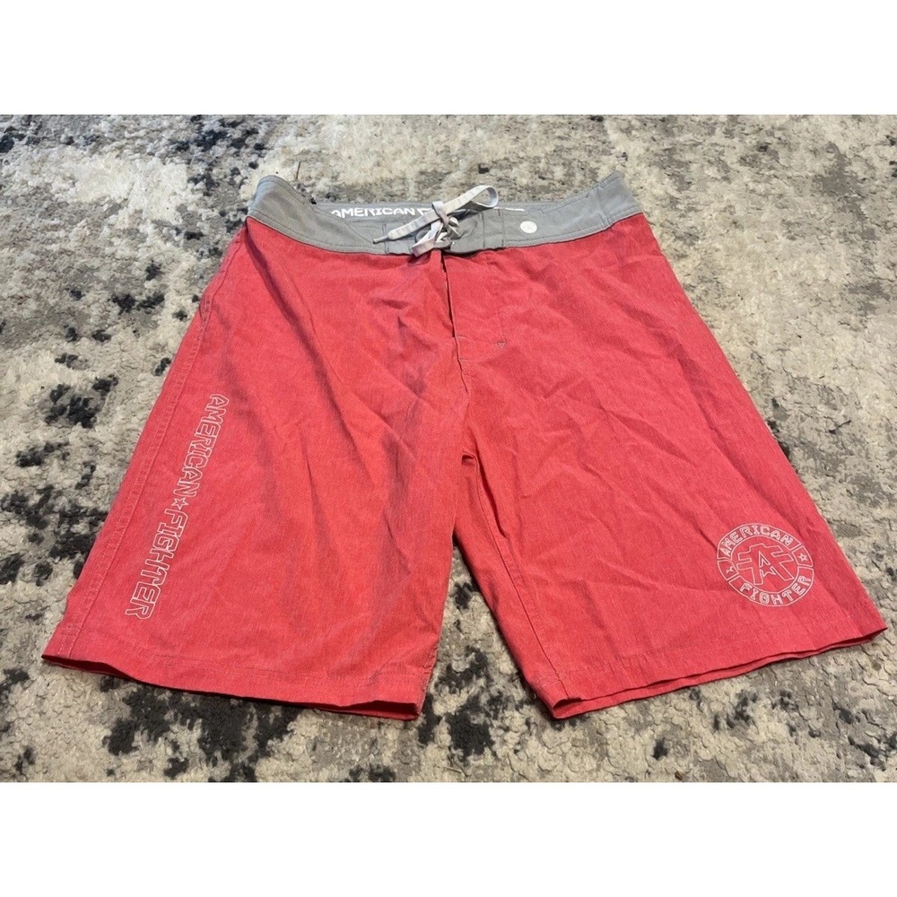 American Fighter Stretch Boardshorts Swim Shorts flamingo Pink Mens Size 30
